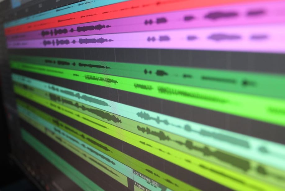 Video editor working on social media content in a Leeds studio